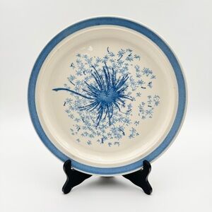 Studio Art Pottery Plate ~ Blue Dandelion Design ~ Signed SB-2 ~ Make a Wish! ✨💙